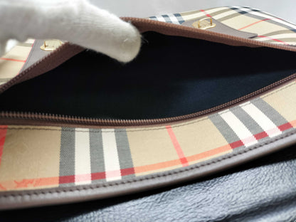 BURBERRY Check Messenger Shoulder Bag
