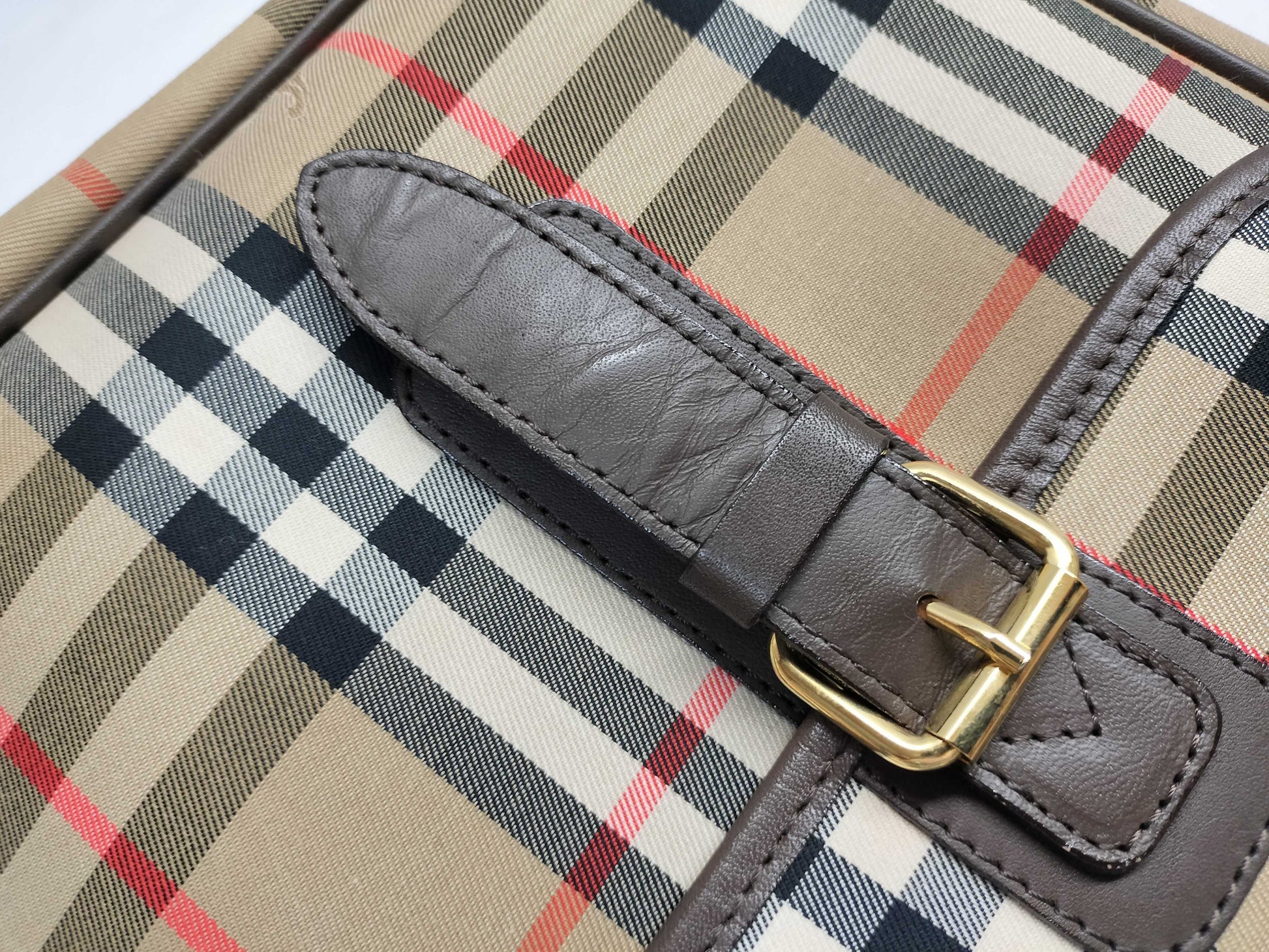 BURBERRY Check Messenger Shoulder Bag