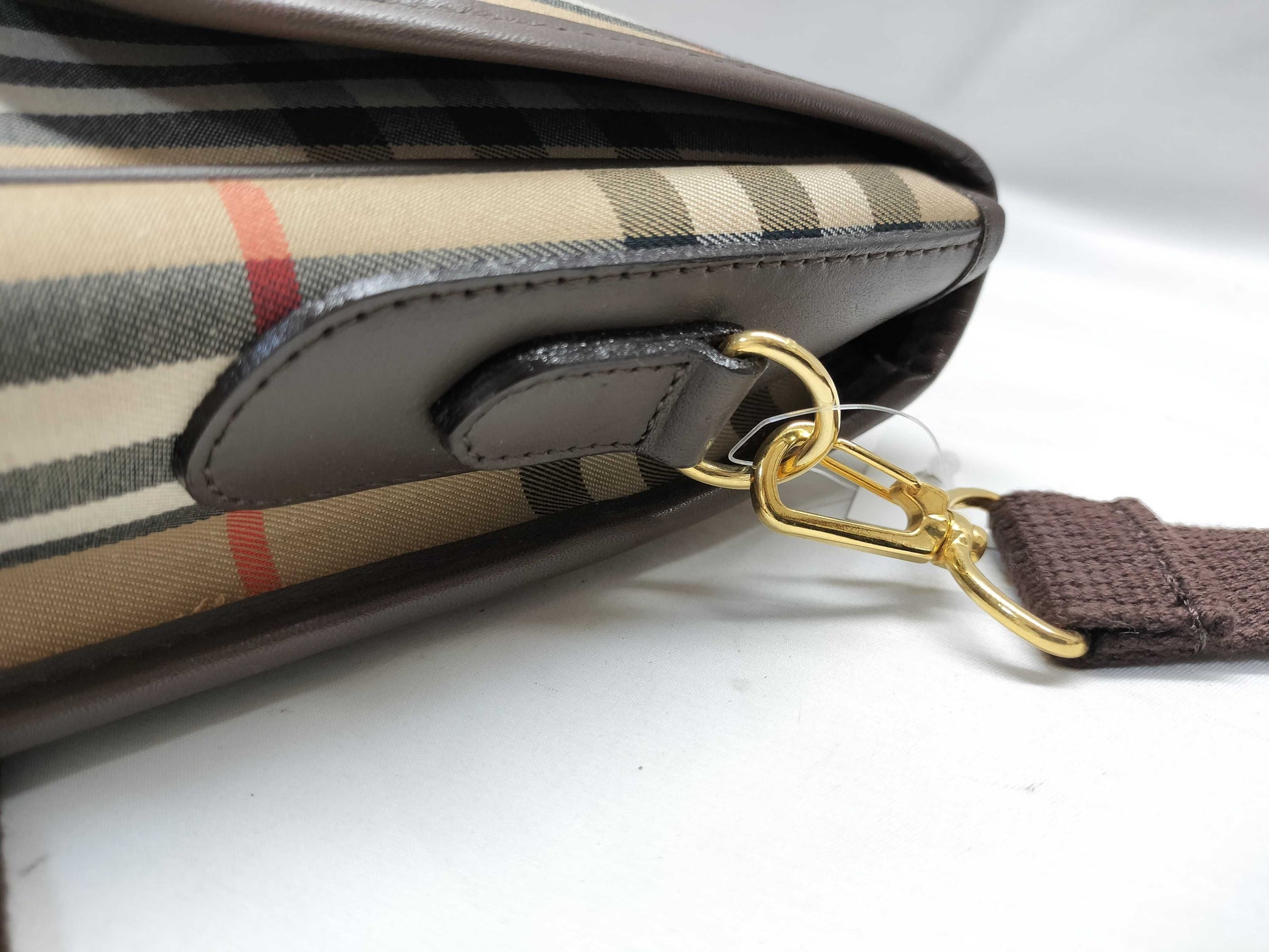 BURBERRY Check Messenger Shoulder Bag