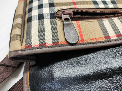 BURBERRY Check Messenger Shoulder Bag