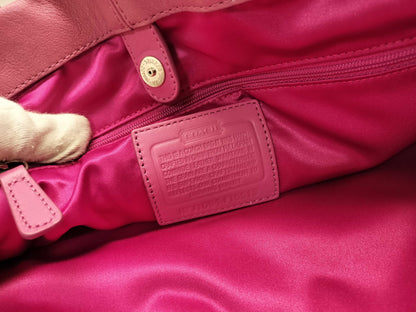 COACH Leather Tote/F/Pink Tote Bag