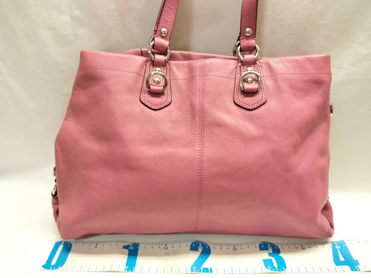 COACH Leather Tote/F/Pink Tote Bag