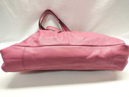 COACH Leather Tote/F/Pink Tote Bag