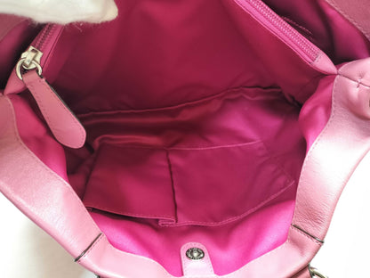 COACH Leather Tote/F/Pink Tote Bag