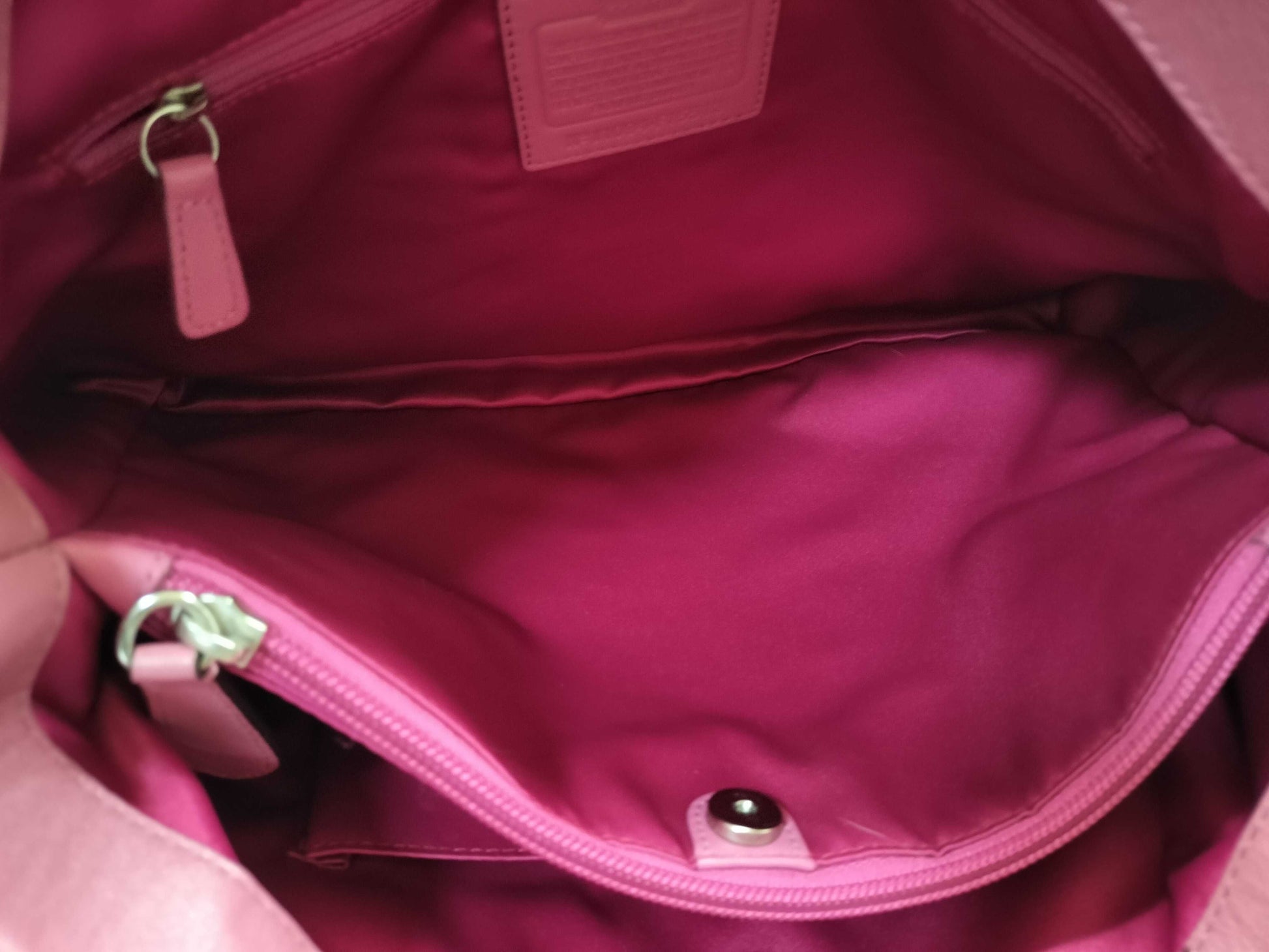 COACH Leather Tote/F/Pink Tote Bag