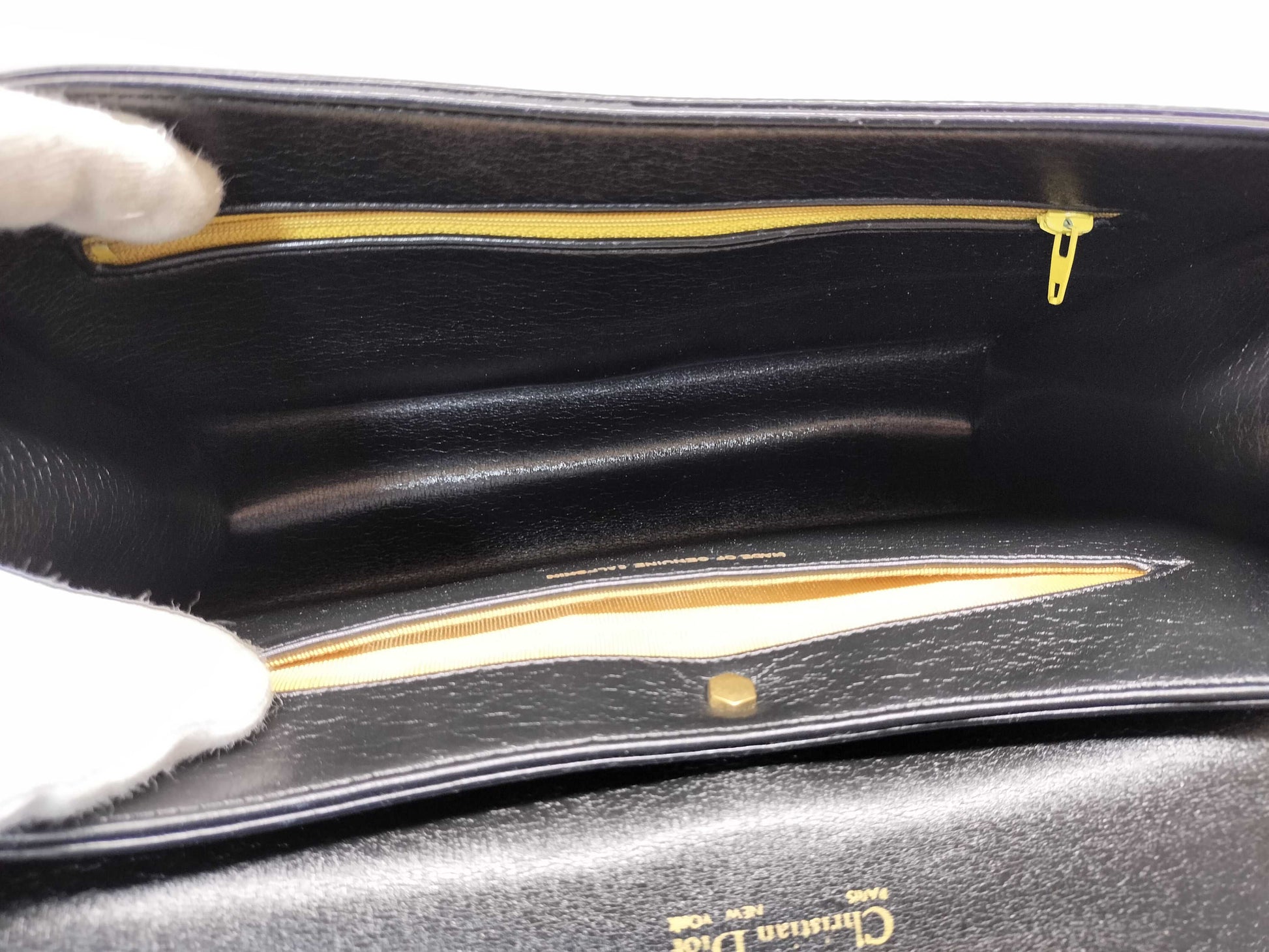 Dior Leather Shoulder Push Lock Shoulder Bag