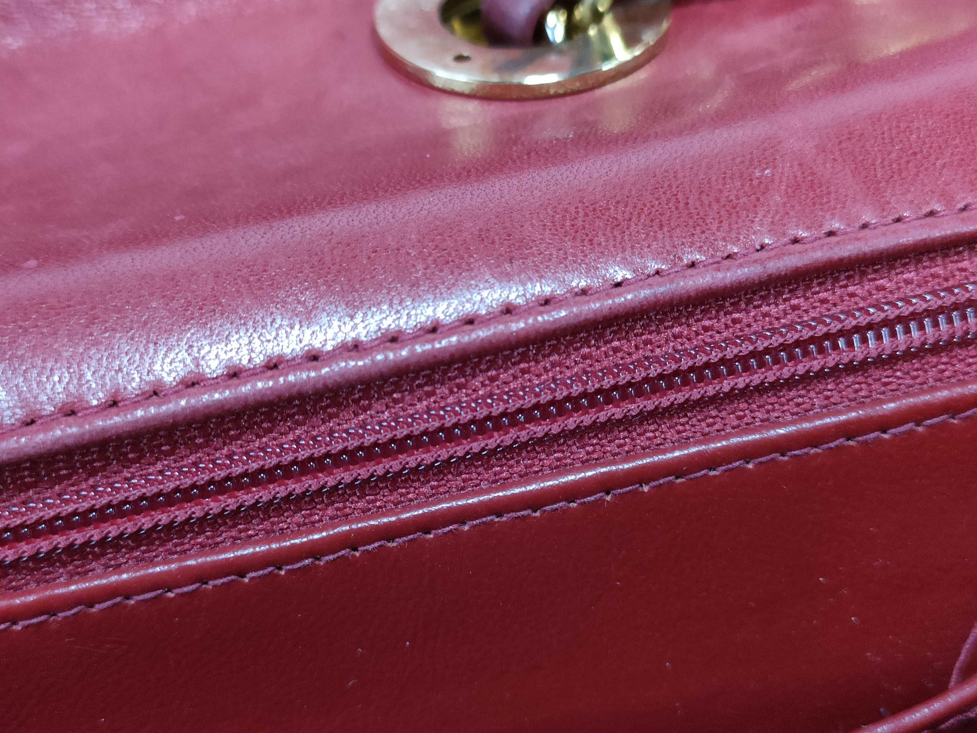 CHANEL Matelasse 33 Lambskin Shoulder Bag with Chain, Red, with Seal Card, No. 2