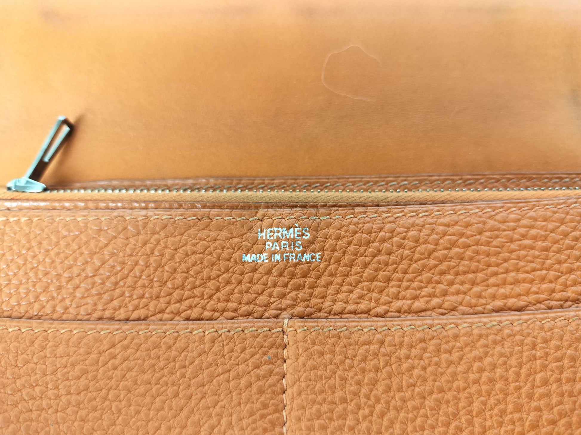 HERMES [Engraved] □H Dogon Orange / □H Wallet