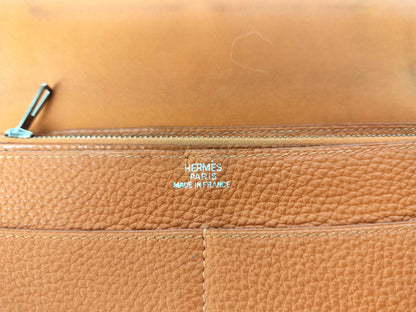HERMES [Engraved] □H Dogon Orange / □H Wallet