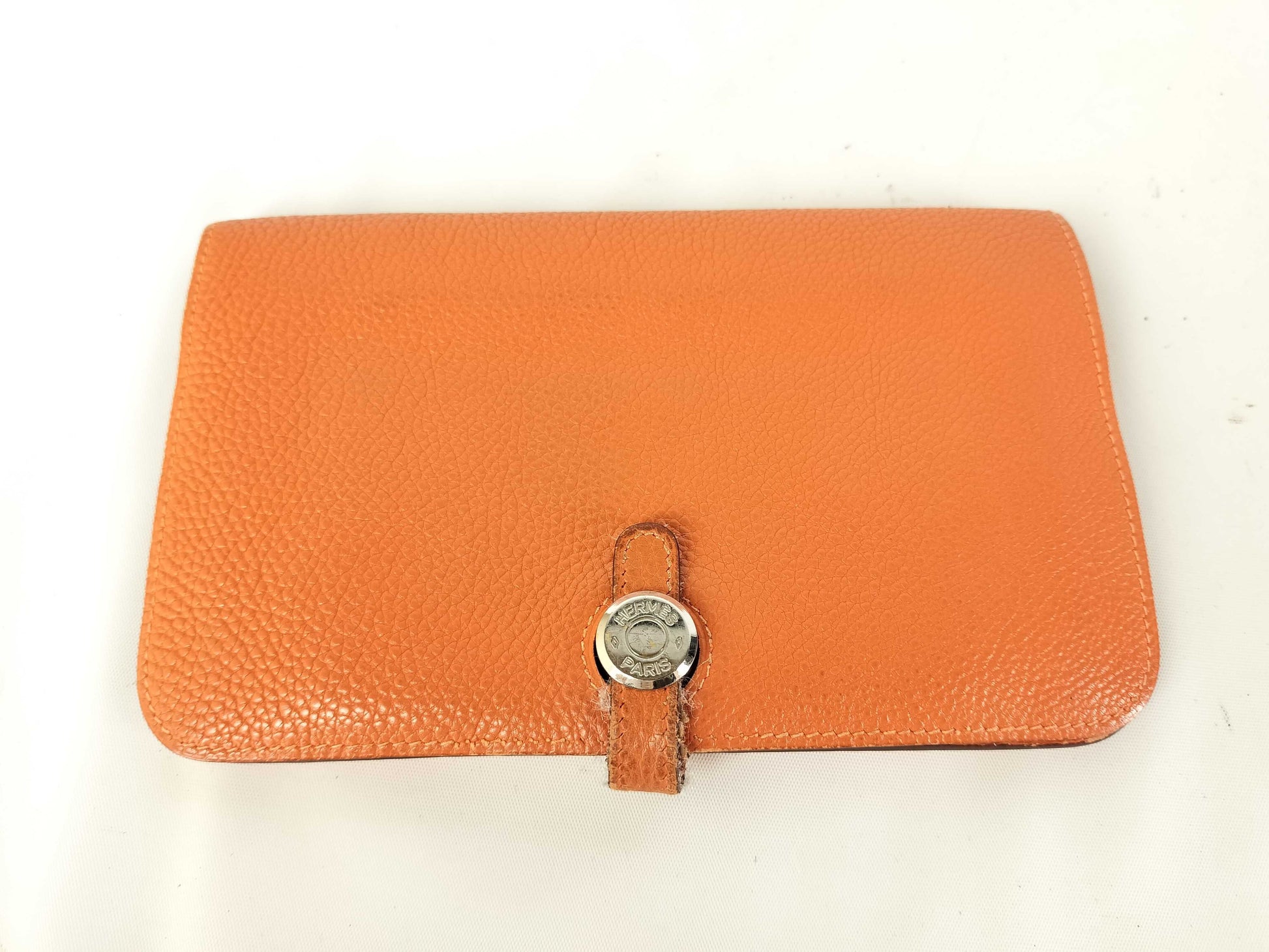 HERMES [Engraved] □H Dogon Orange / □H Wallet