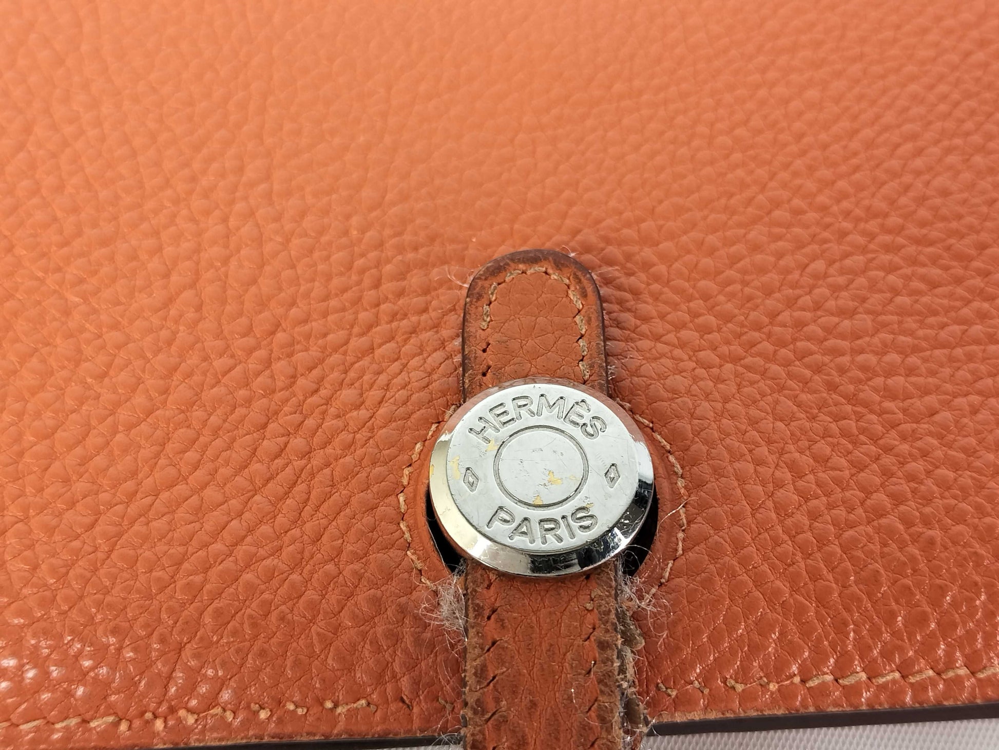 HERMES [Engraved] □H Dogon Orange / □H Wallet