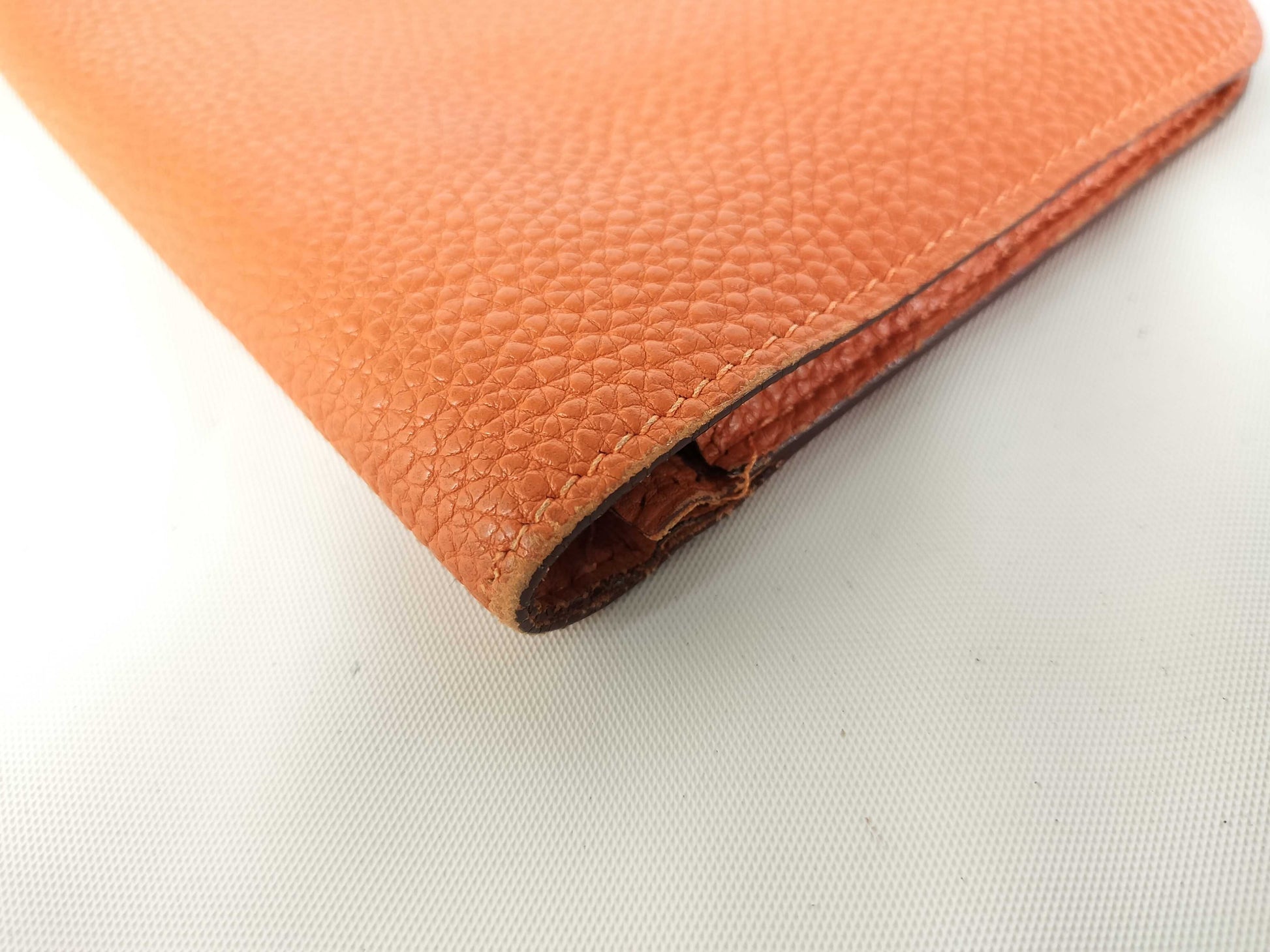 HERMES [Engraved] □H Dogon Orange / □H Wallet