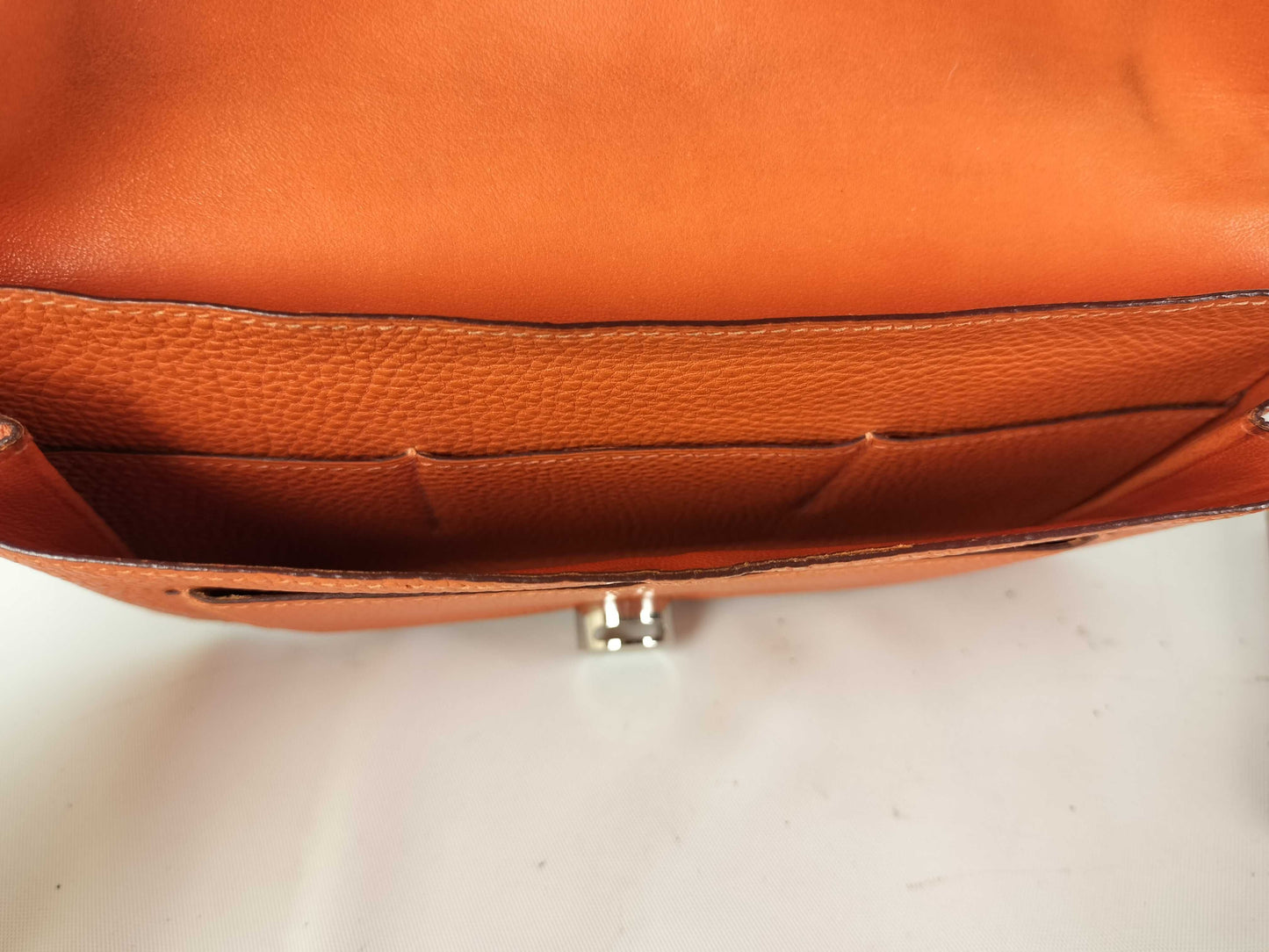 HERMES [Engraved] □H Dogon Orange / □H Wallet