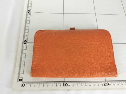 HERMES [Engraved] □H Dogon Orange / □H Wallet
