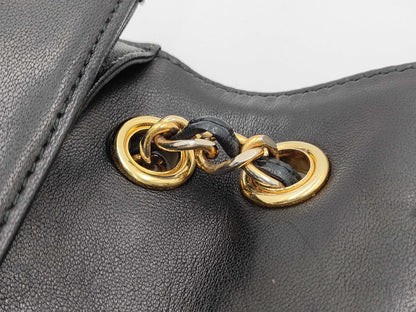 CHANEL 1548885 Lambskin Coco Mark/Chain Shoulder/Black Shoulder Bag