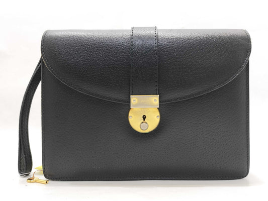 GUCCI Black Leather Clutch Bag Second Bag