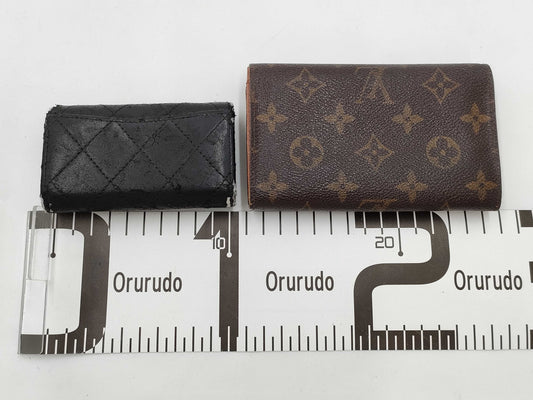 CHANEL Lambskin Matelasse Key Case & Louis Vuitton Tresor Wallet Set