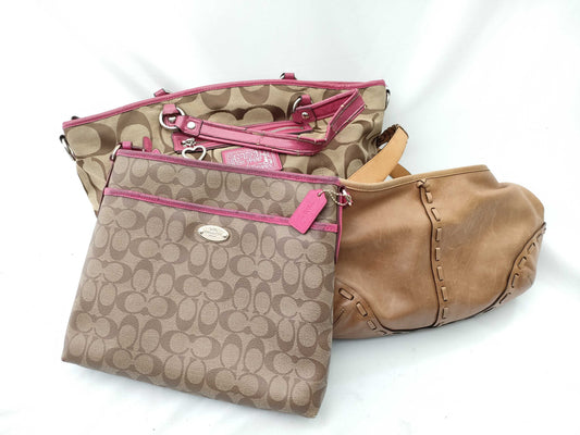 COACH Signature Leather 3-Piece Shoulder Bag