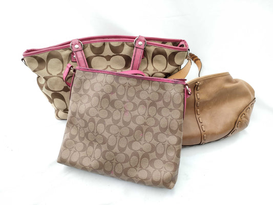 COACH Signature Leather 3-Piece Shoulder Bag
