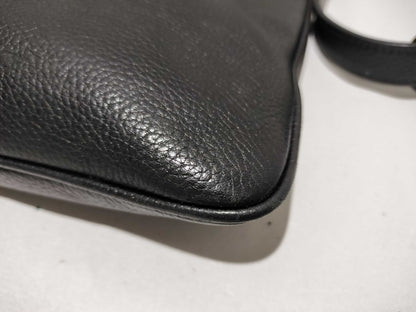 LOEWE Tiara Logo Leather Shoulder Bag Black Shoulder Bag