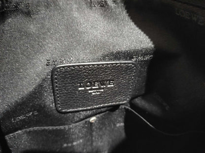 LOEWE Tiara Logo Leather Shoulder Bag Black Shoulder Bag