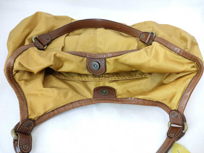 Felisi nylon and leather tote bag in yellow