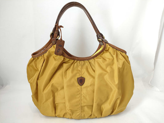 Felisi nylon and leather tote bag in yellow