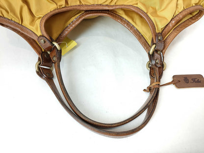 Felisi nylon and leather tote bag in yellow