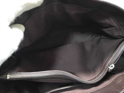 CELINE Leather Dark Brown Handbag