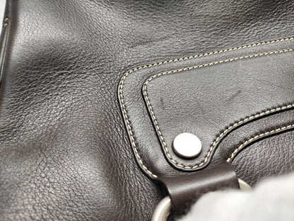 CELINE Leather Dark Brown Handbag