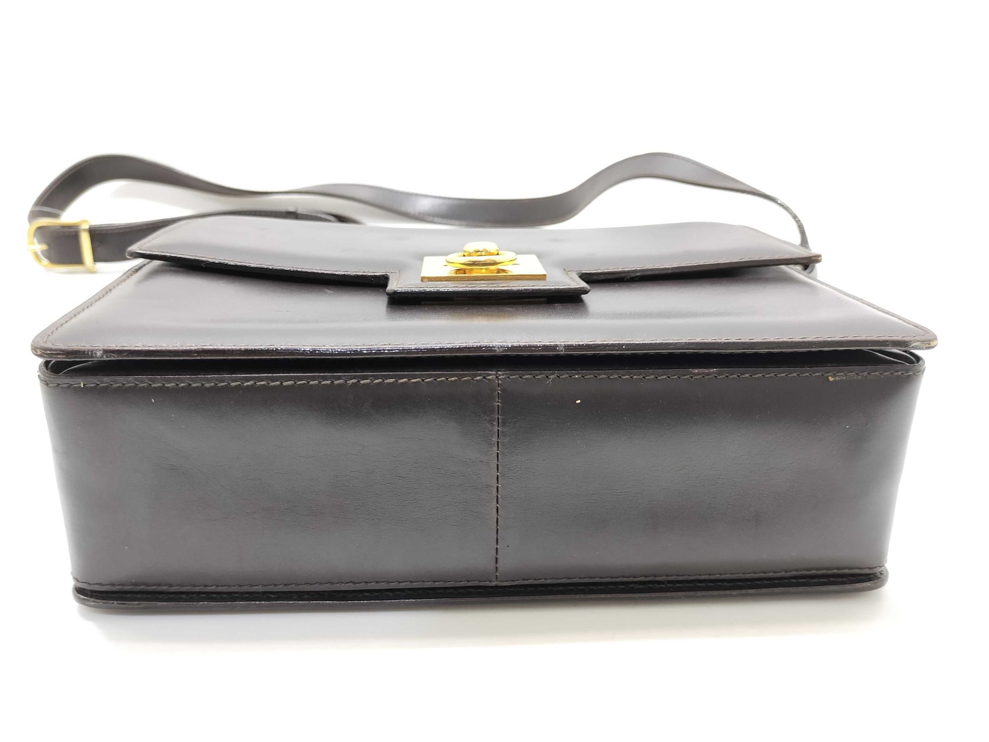 CELINE Leather Shoulder Bag with Gold Hardware