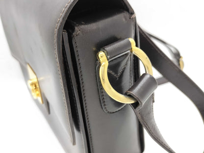 CELINE Leather Shoulder Bag with Gold Hardware