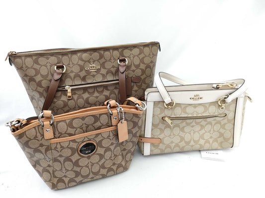 COACH Signature 2-way and other 3-piece shoulder bag set