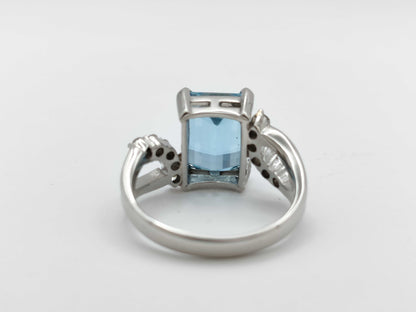 AQ 5.48ct D 0.44ct Pt900 9.1g Ring 