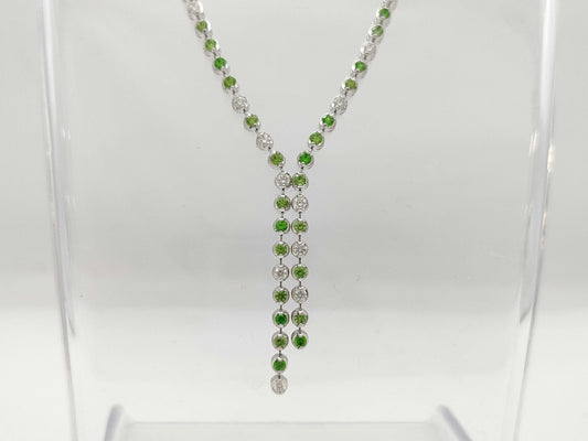 Demantoid Garnet 1.55ct D0.62ct K18WG 19.9g Necklace 