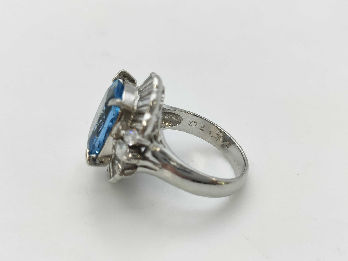 AQ5.10ct D1.34ct Pt900 11.5g Ring 