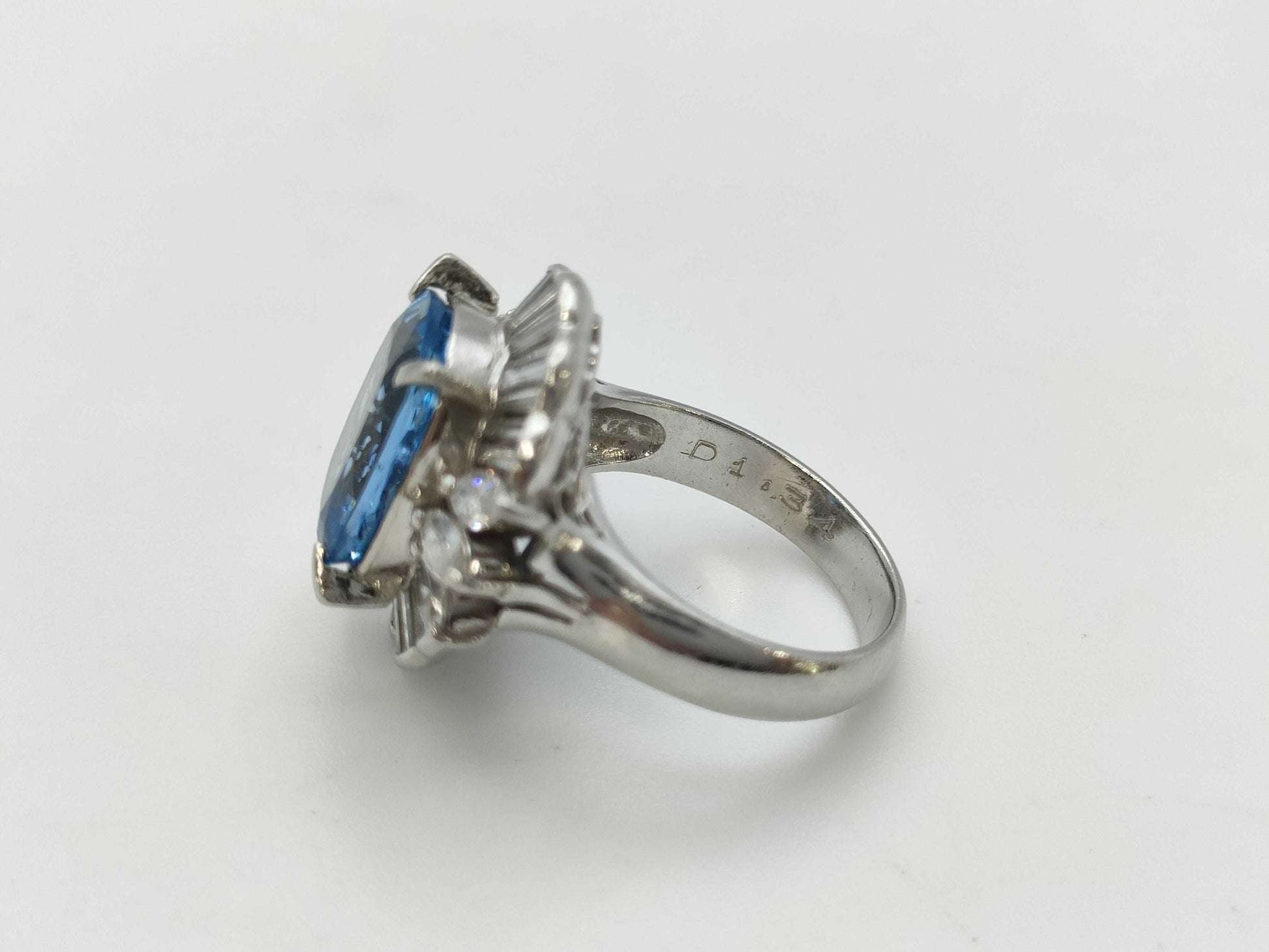 AQ5.10ct D1.34ct Pt900 11.5g Ring 