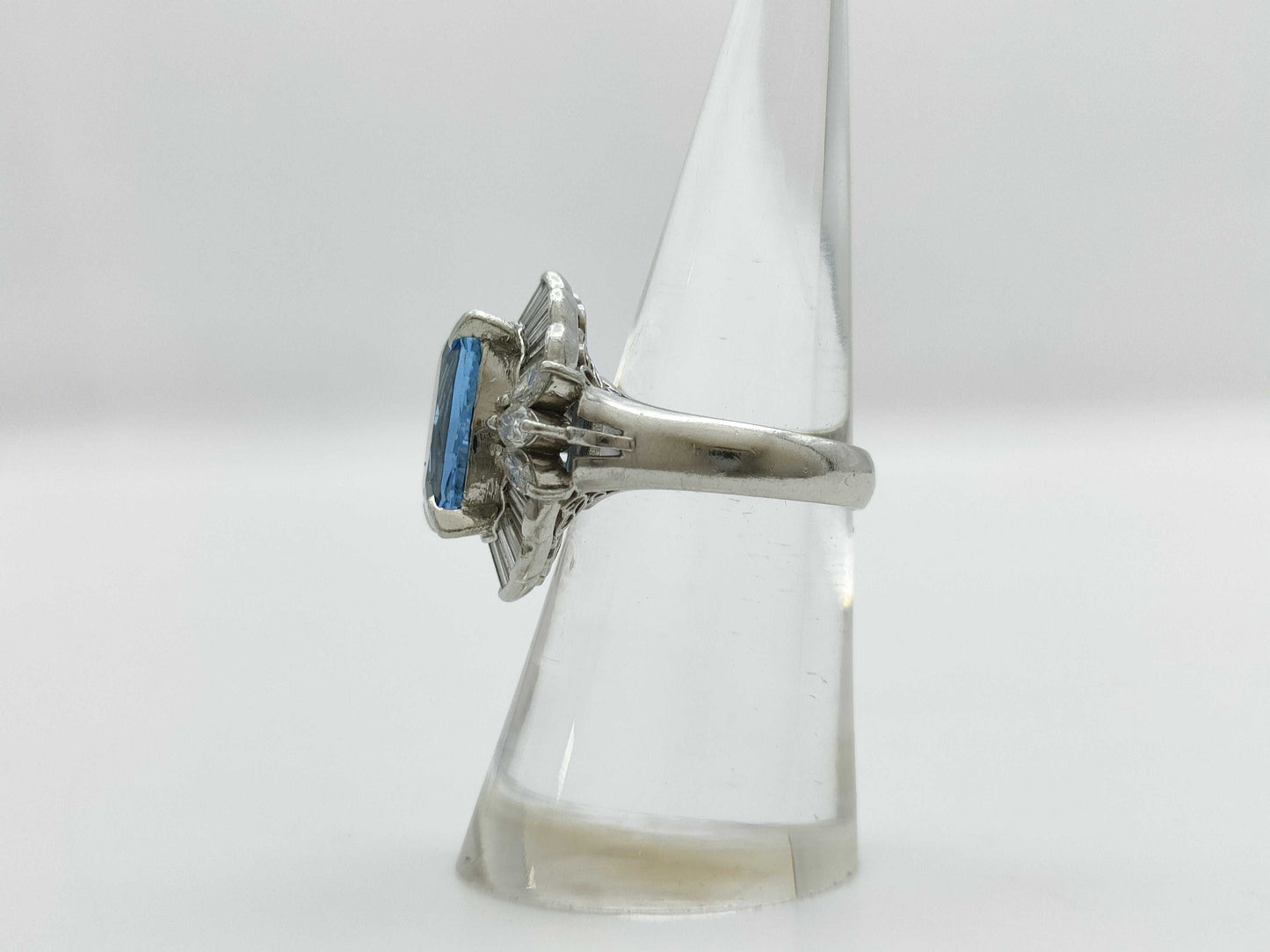 AQ5.10ct D1.34ct Pt900 11.5g Ring 