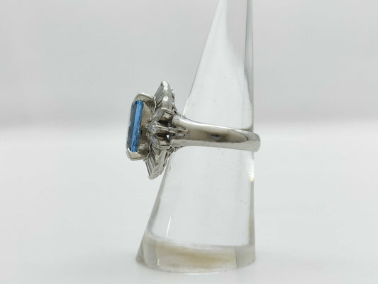 AQ5.10ct D1.34ct Pt900 11.5g Ring 