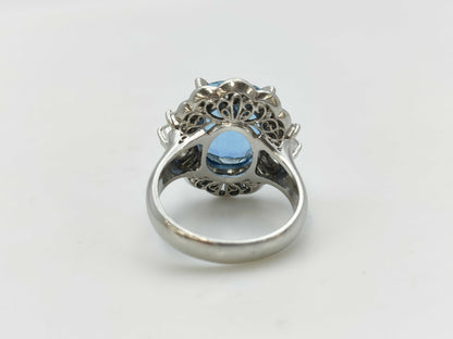 AQ5.10ct D1.34ct Pt900 11.5g Ring 