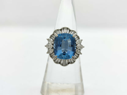 AQ5.10ct D1.34ct Pt900 11.5g Ring 