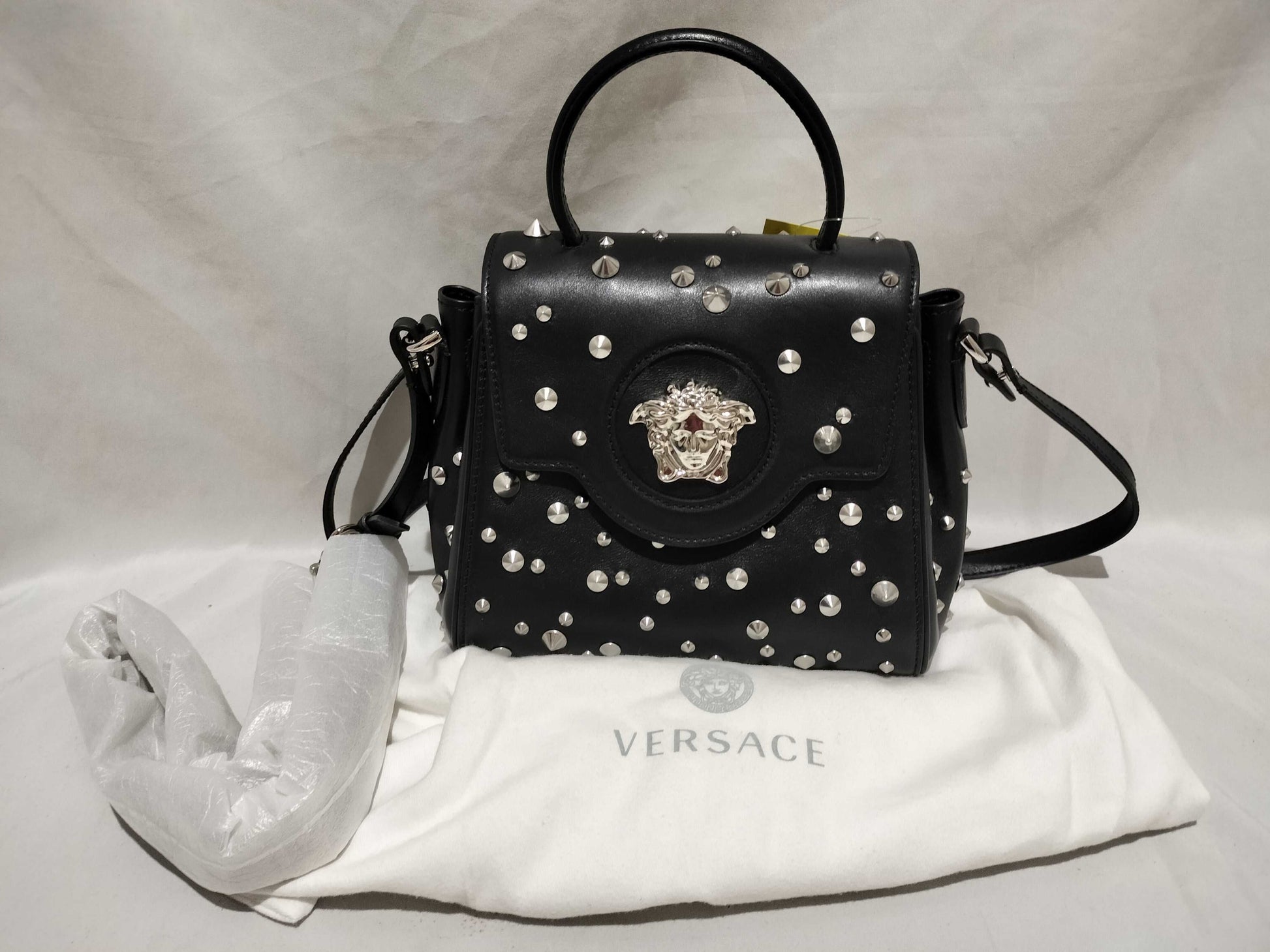 VERSACE Studded Medusa Shoulder Bag