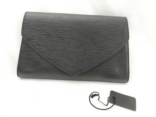 LOUIS VUITTON RFID verification failed. Epi Art Deco clutch bag M52632. Sticky interior.