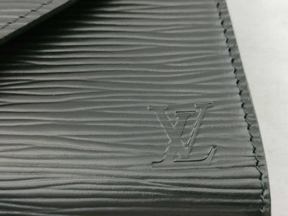LOUIS VUITTON RFID verification failed. Epi Art Deco clutch bag M52632. Sticky interior.