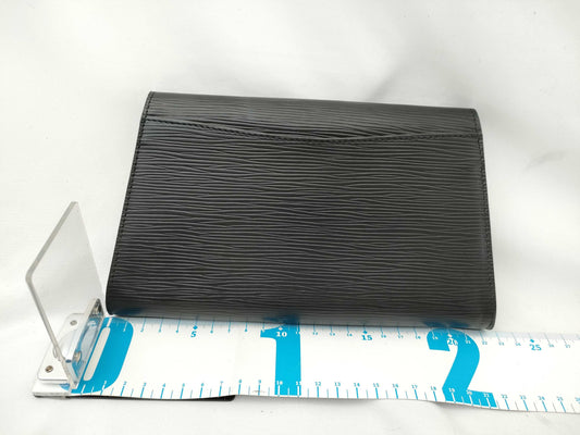 LOUIS VUITTON RFID verification failed. Epi Art Deco clutch bag M52632. Sticky interior.