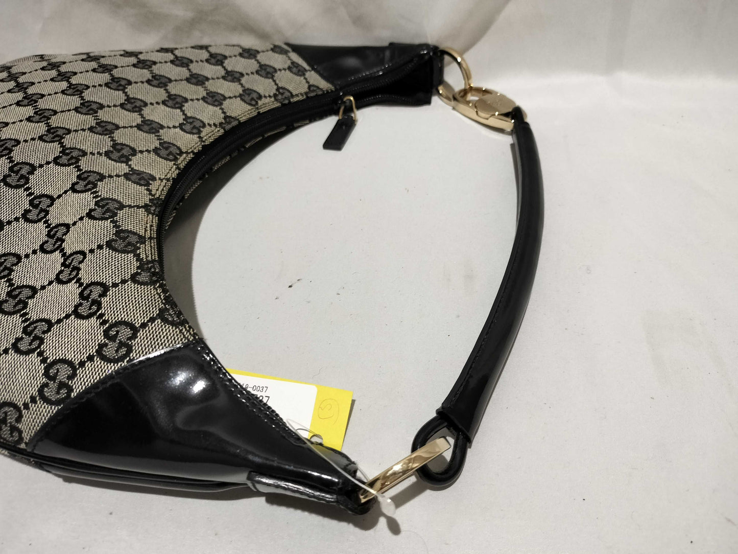 GUCCI GG Canvas One-Shoulder Bag 001・4158・3444 Gray/Black Shoulder Bag