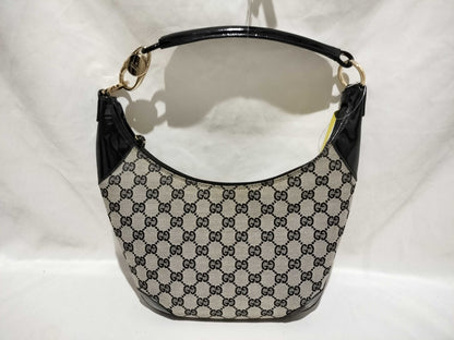 GUCCI GG Canvas One-Shoulder Bag 001・4158・3444 Gray/Black Shoulder Bag