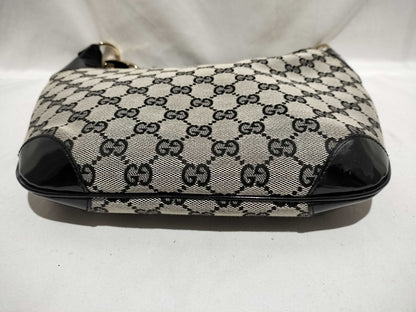GUCCI GG Canvas One-Shoulder Bag 001・4158・3444 Gray/Black Shoulder Bag