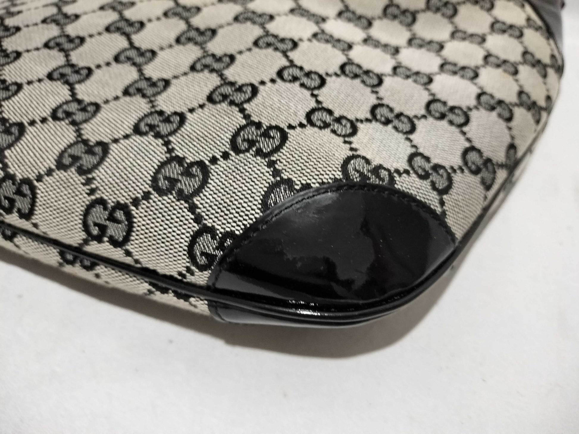 GUCCI GG Canvas One-Shoulder Bag 001・4158・3444 Gray/Black Shoulder Bag