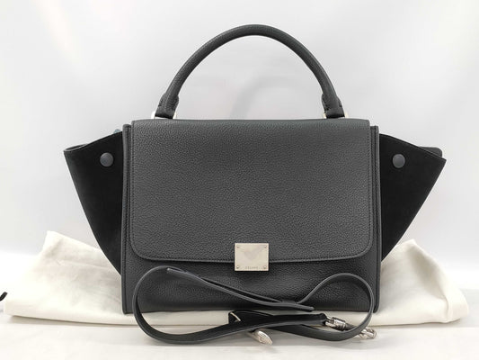 CELINE 2-way handbag leather/suede handbag